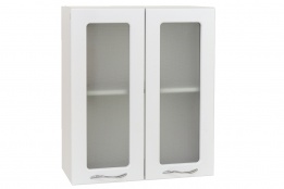 Шкаф витрина 600, 2Д , модульной системы Волна, Белый, СВ Мебель (Россия)