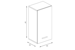 Шкаф кухонный 500, 1Д  как часть комплекта Тренд, Белый, Горизонт (Россия)