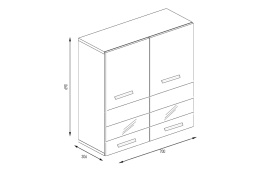 Шкаф кухонный 700, 2Д  как часть комплекта Тренд, Белый/Сонома, Горизонт (Россия)