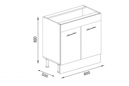 Шкаф кухонный 800, 2Д  как часть комплекта Монтана, Венге/Сонома, БТС (Россия)