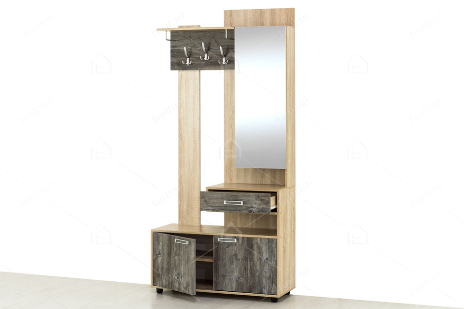 Шкаф прихожая 3Д , модульной системы Визит 1, Сосна Джексон, СВ Мебель (Россия)