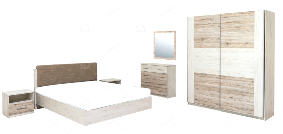 Комплект мебели для спальни Ким, Карпатия выбеленый, MEBEL SERVICE(Украина)