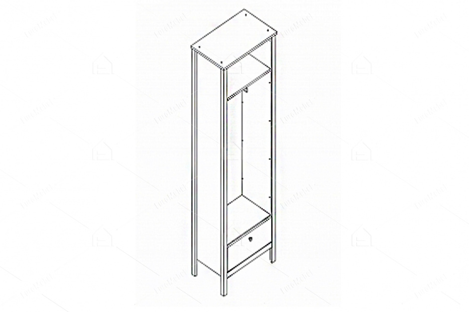 Шкаф для одежды 1Д , модульной системы Хельга, Белый, БРВ Брест (Беларусь)
